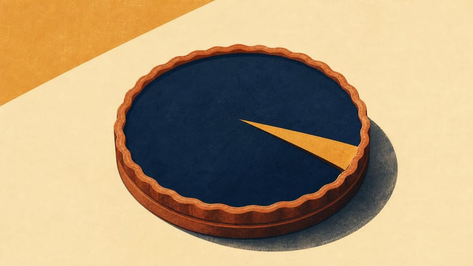 Layered pie with a small wedge portioned from its amber filling.