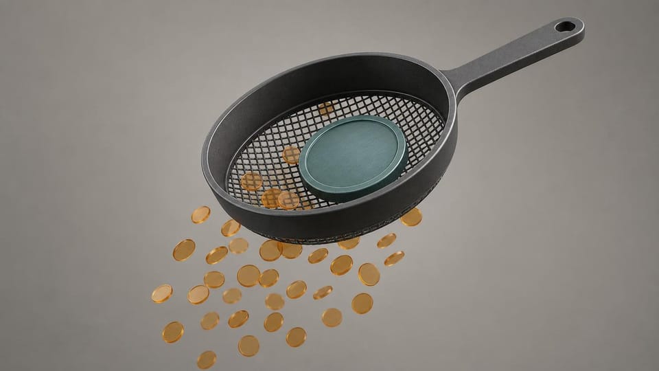 Sieve discarding redemption tokens while retaining one profit coin.