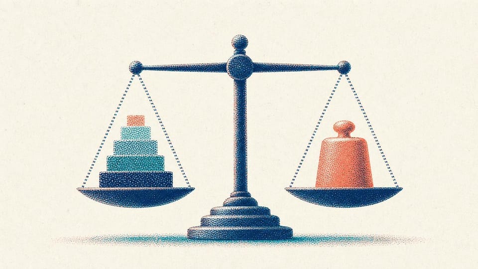 Balance scale weighing loyalty tiers against benefit cost.