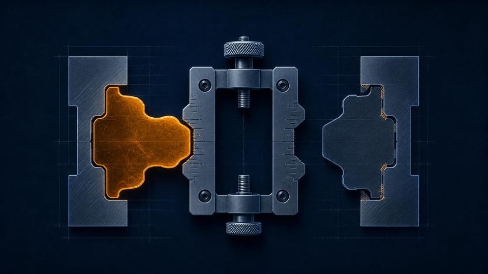 Contour gauge revealing a mismatch between one value profile and its target socket.