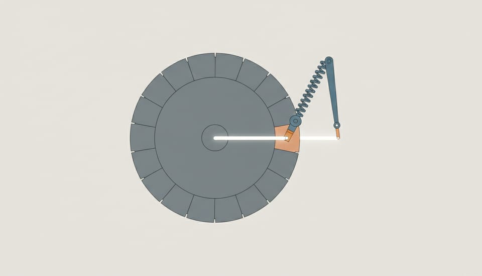 A precision mechanical drum switch completing an electrical contact loop at an exact rotational stop.
